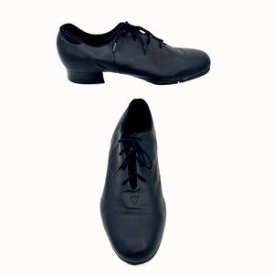Bloch Shockwave #0 Men's Lace-Up Black Leather Tap Dance Shoes - 8.5M
